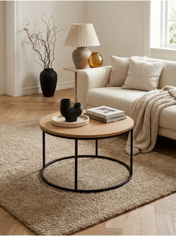 KADIMA DESIGN Couchtisch 70x70x45 cm Sofatisch Holz / Metall Wohnzimmertisch Eiche,