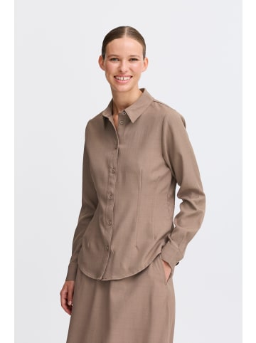 b. young BYMMIDDE SHORT SHIRT - LIGHT WOVEN Slim fit in Walnut Melange