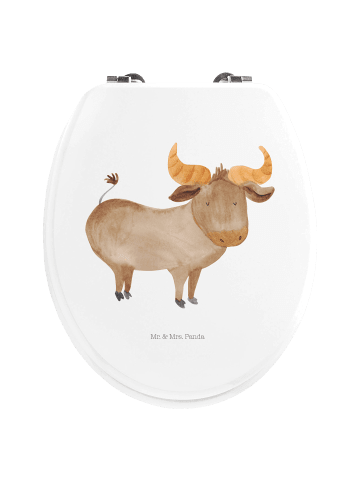 Mr. & Mrs. Panda Klobrille Sternzeichen Stier ohne Spruch in Weiß