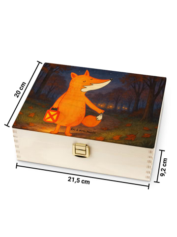 Mr. & Mrs. Panda tee box holz Fuchs Laterne Design ohne Spruch in Weiß