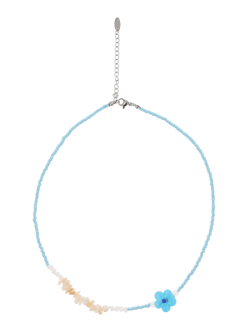 IZIA Women Necklace With Lobster Clasp in Light Blue White