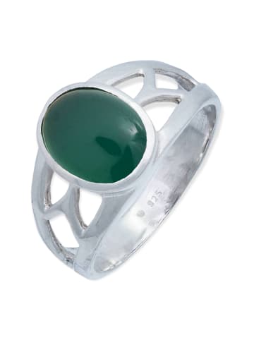 mantraroma 925er Silber - Ringe mit grüner Onyx