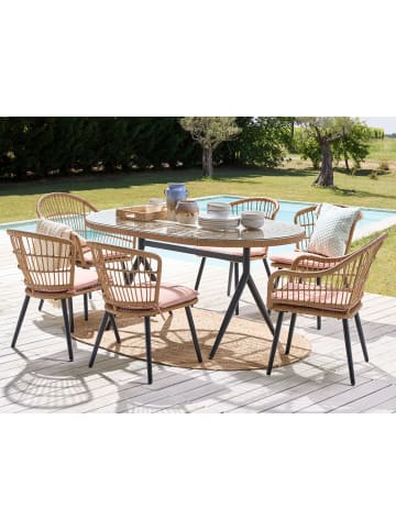 Beliani 13-tlg Gartentisch Set ALIANO in Beige/Schwarz