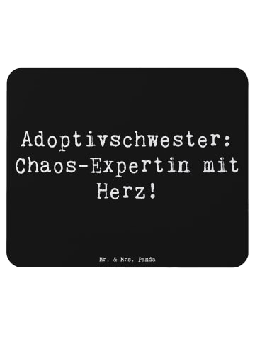 Mr. & Mrs. Panda Mauspad Adoptivschwester Chaos mit Spruch in Schwarz