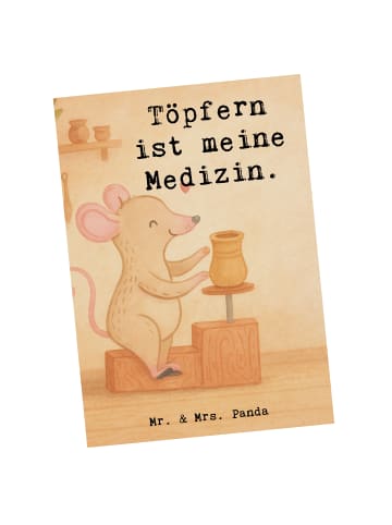 Mr. & Mrs. Panda Fotokarte Maus Töpfern Design mit Spruch in Weiß