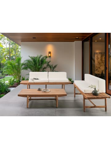 Beliani 3-tlg Sitzgruppe GIAVENO in Braun/Weiß