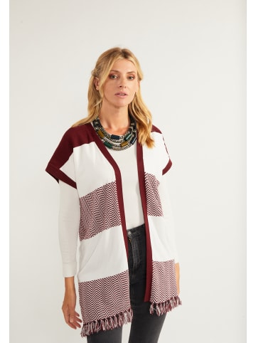 VIRITA Women Strickweste in Bordeaux Weiss