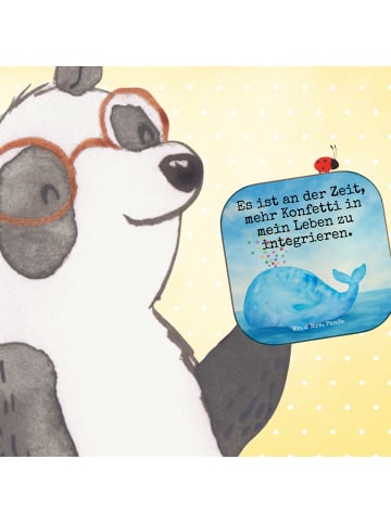 Mr. & Mrs. Panda Untersetzer für Gläser Wal Konfetti Design mit ... in Weiß