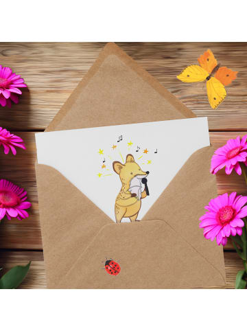 Mr. & Mrs. Panda Grußkarte Sänger Leidenschaft mit Spruch in Weiß