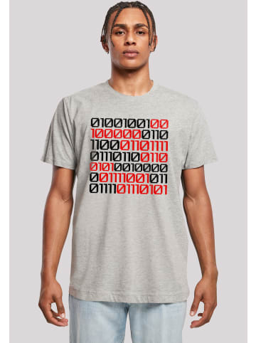 F4NT4STIC T-Shirt I love you 01001001 Binary Code Valentinstag in grau meliert
