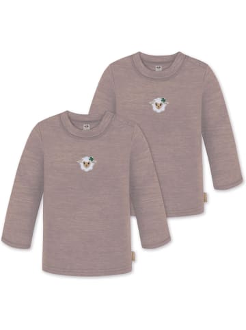 Normani Outdoor Sports 2er Pack Baby Merino Longsleeve Taupo in Rosa
