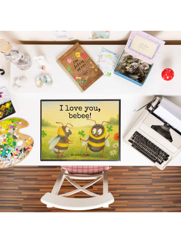 Mr. & Mrs. Panda Tischunterlage Bienen Paar Design mit Spruch in Weiß