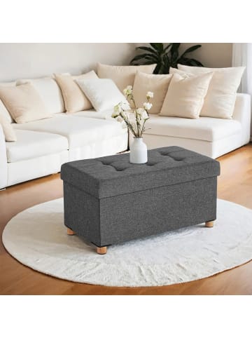 SONGMICS Sitzhocker Melisa in Dunkelgrau - (B)76.1 x (H)40.1 x (T)38.1 cm