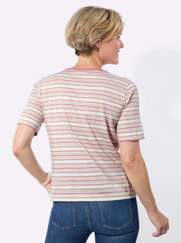 WITT WEIDEN Shirt in ecru-altrosa-geringelt