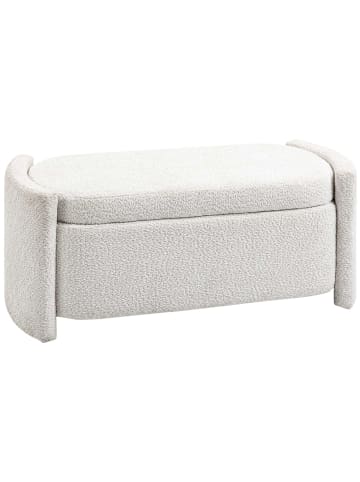 HOMCOM Sitzbank mit Stauraum-105L x 44B x 45,5H cm-Cremeweiß
