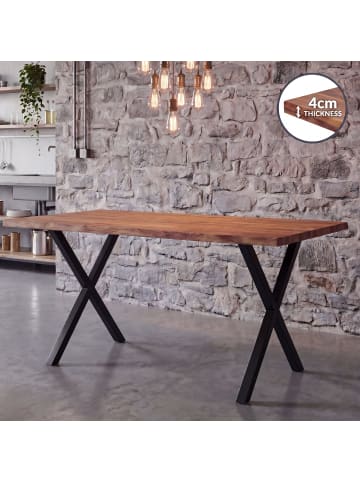 FineBuy Esstisch in Braun / Akazie / 120x60x76