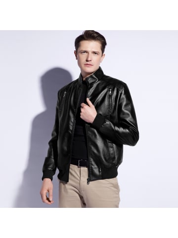 Wittchen Stylish eco leather jacket, man in Black