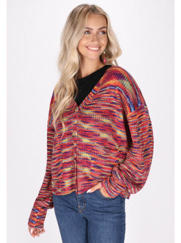 IZIA Damen Cardigan in Rot Mehrfarbig