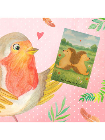 Mr. & Mrs. Panda Grußkarte Igel händchenhaltend Design ohne Spruch in Weiß