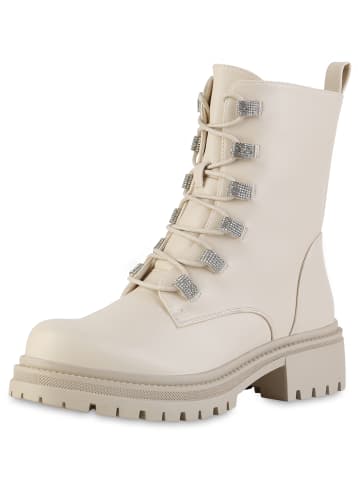 VAN HILL Schnürstiefeletten Donna in Beige