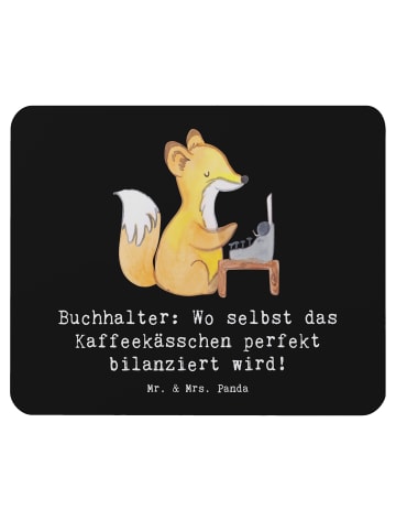 Mr. & Mrs. Panda Mauspad Buchhalter BalanZeichen mit Spruch in Schwarz