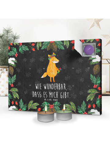 Mr. & Mrs. Panda Duftkerzen Adventskalender Fuchs Blumen mit Spruch in Kreidetafel