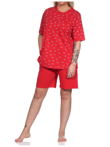 NORMANN kurzarm Schlafanzug Shorty Pyjama - 72935 in rot