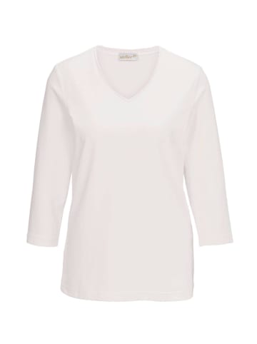 GOLDNER Kurzgröße:  Shirt Shirt mit V-Ausschnitt in cremeweiß