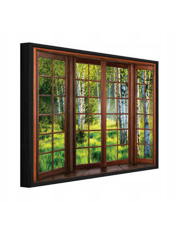 WALLARENA Bild mit Rahmen 3D-Fenster in Grün