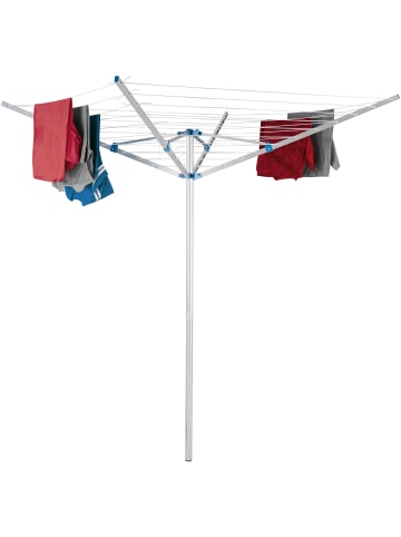 tectake Wäschespinne aus Aluminium  150 x 150 x 196 cm, grau