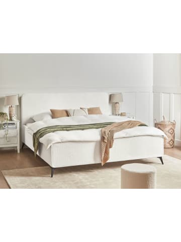 Beliani Doppelbett VALOGNES in Weiß/Schwarz - (W) 192 x (H) 109 x (L) 220 cm