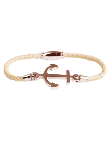 Adeliás Damen Armband Anker aus Edelstahl 18 cm in rosé