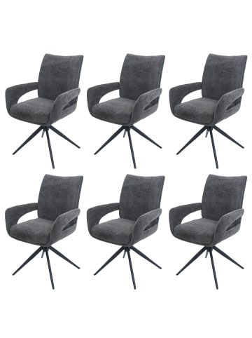 MCW 6er-Set Esszimmerstuhl O78, Dunkelgrau