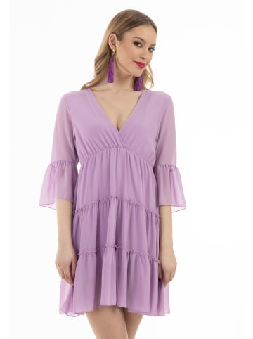 faina Damen Minikleid Mit Rüschen in Flieder