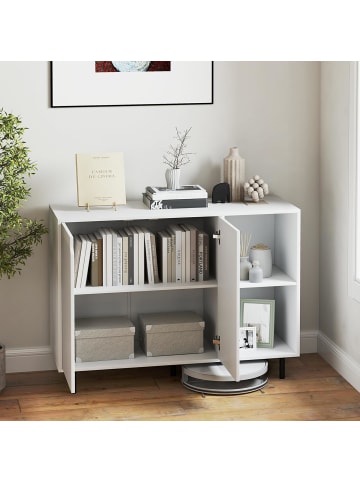 COSTWAY Sideboard 106 x 38 x 80 cm in Weiß
