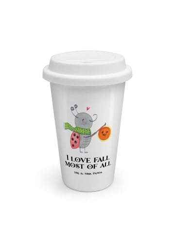 Mr. & Mrs. Panda Kaffeebecher Smörle Laterne mit Spruch in Weiß