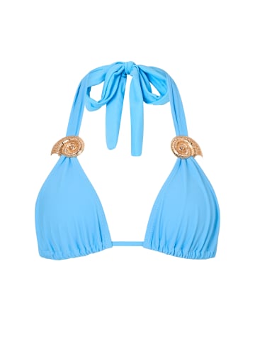 Moda Minx Bikinioberteil Nautilis Shell Triangle Bikini Top in Powder Blue