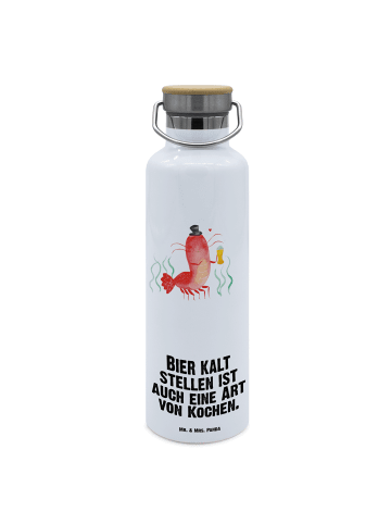 Mr. & Mrs. Panda Wasserflasche Hummer Weizen mit Spruch in Weiß