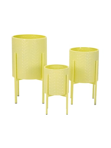 Mauro Ferretti Farbige Metall-Pflanztöpfe, 3er-Set, Ø 36 x 56,5 cm, 30 x 48,5 cm, 24 x 37,7 cm