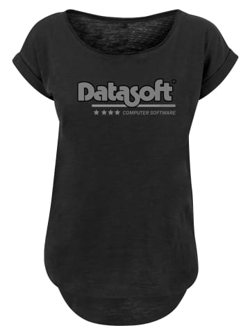 F4NT4STIC Long Cut T-Shirt Retro Gaming Datasoft Logo schwarz in schwarz