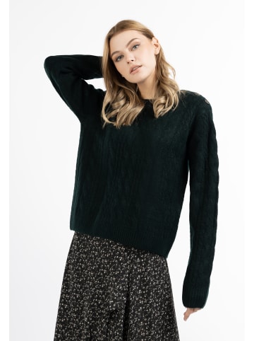 DreiMaster Damen Strick Pullover in Dunkelgrün
