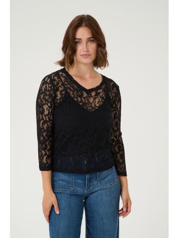 Kaffe Langarm-Bluse KAlace Regular fit in Black Deep
