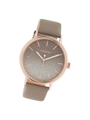 Oozoo Analog-Armbanduhr Oozoo Timepieces braun, taupe groß (ca. 42mm)