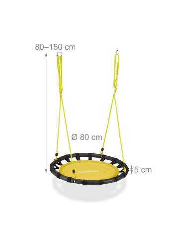 relaxdays Nestschaukel in Gelb - Ø 80 cm