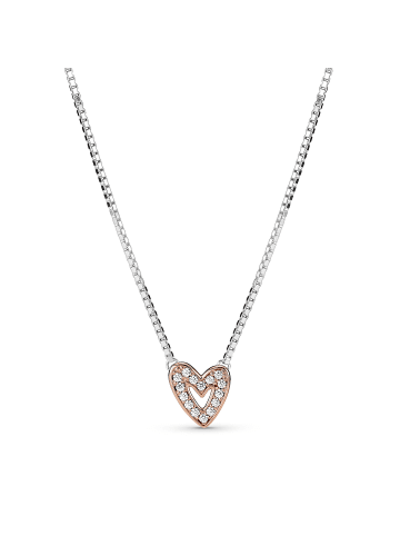 Pandora Silber/14K rosé vegoldete Metalllegierung Collier 45 cm