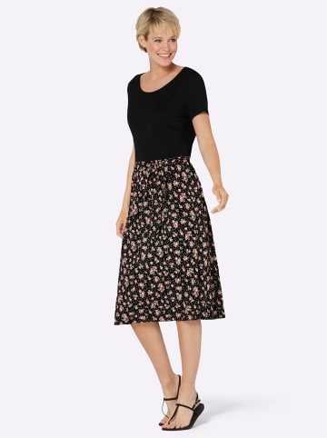 Sieh an! Jerseykleid in schwarz-bedruckt