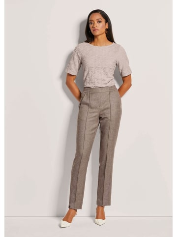 MADELEINE Businesshose mit modischer Biese und elastischem Bund in cappuccino / perlweiß