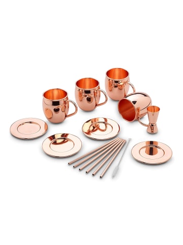Echtwerk 13 tlg. Set Moscow Mule Kupferbecher 500 ml in Kupfer