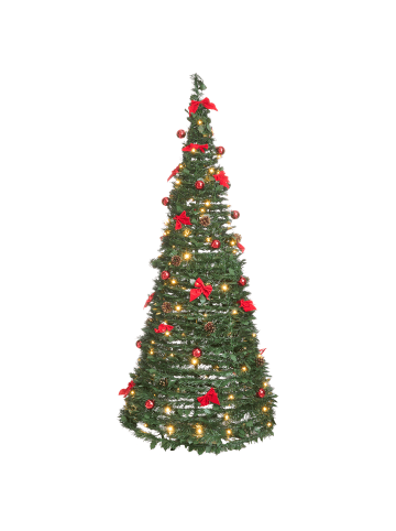 Beliani Weihnachtsbaum PINEORA in Grün/Rot - (W) 80 x (H) 185 x (L) 80 cm