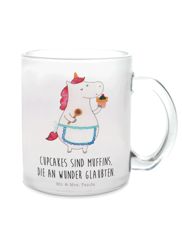 Mr. & Mrs. Panda Tasse Einhorn Küche mit Spruch in Transparent